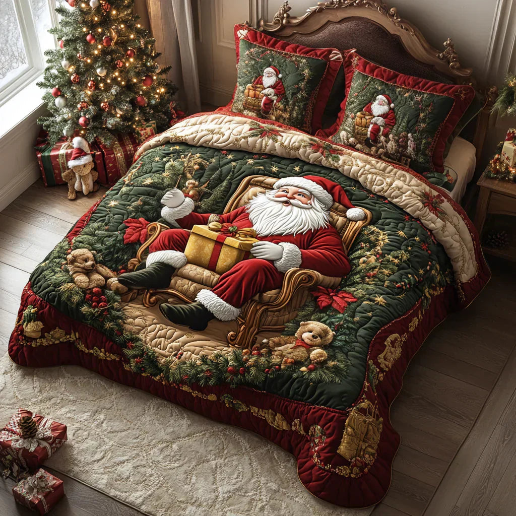 Set di biancheria da letto trapuntata in 3 pezzi - La Magia di Babbo Natale