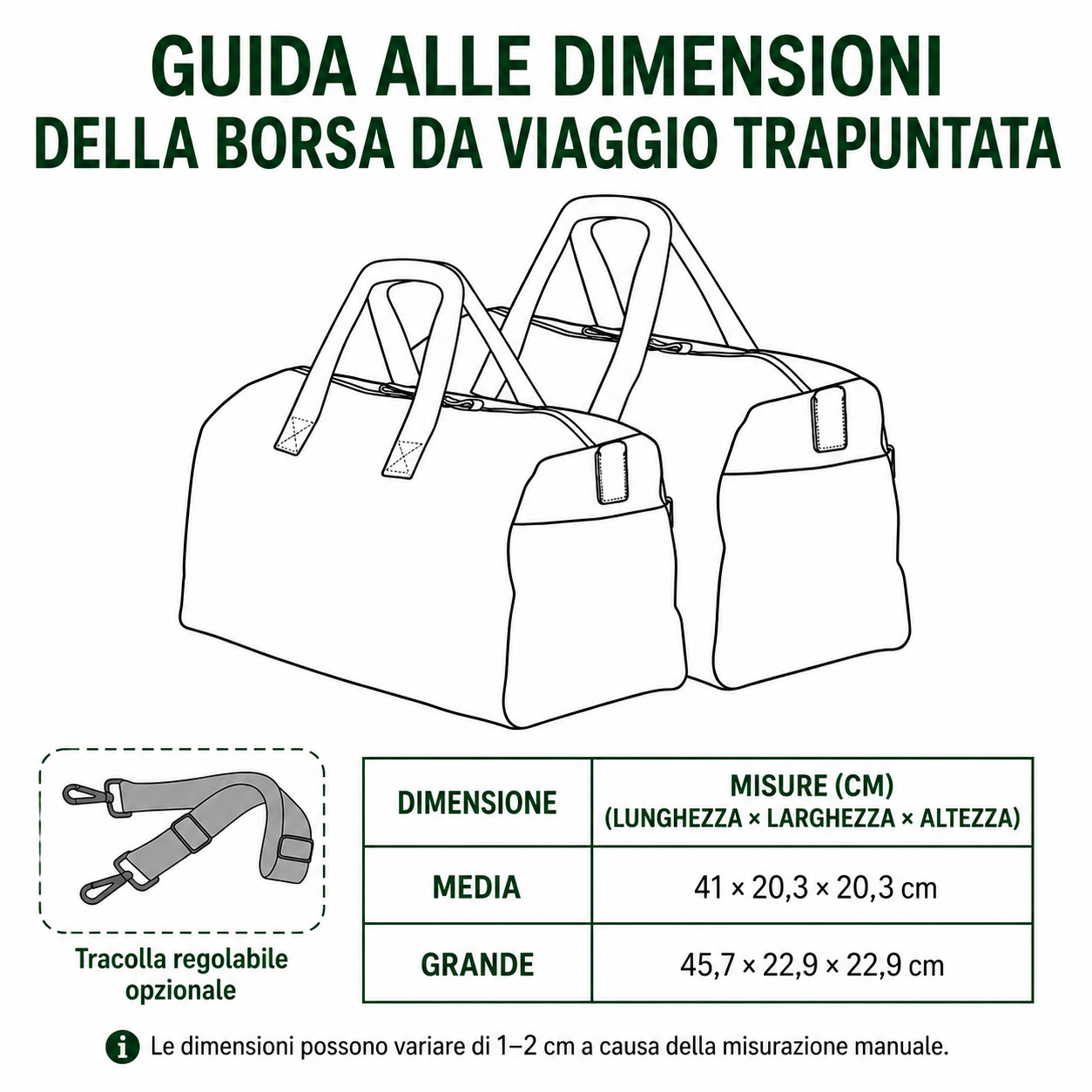 Borsa da viaggio trapuntata con strade da scoprire