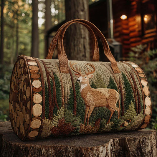 Borsa da viaggio trapuntata con cervo d’autunno