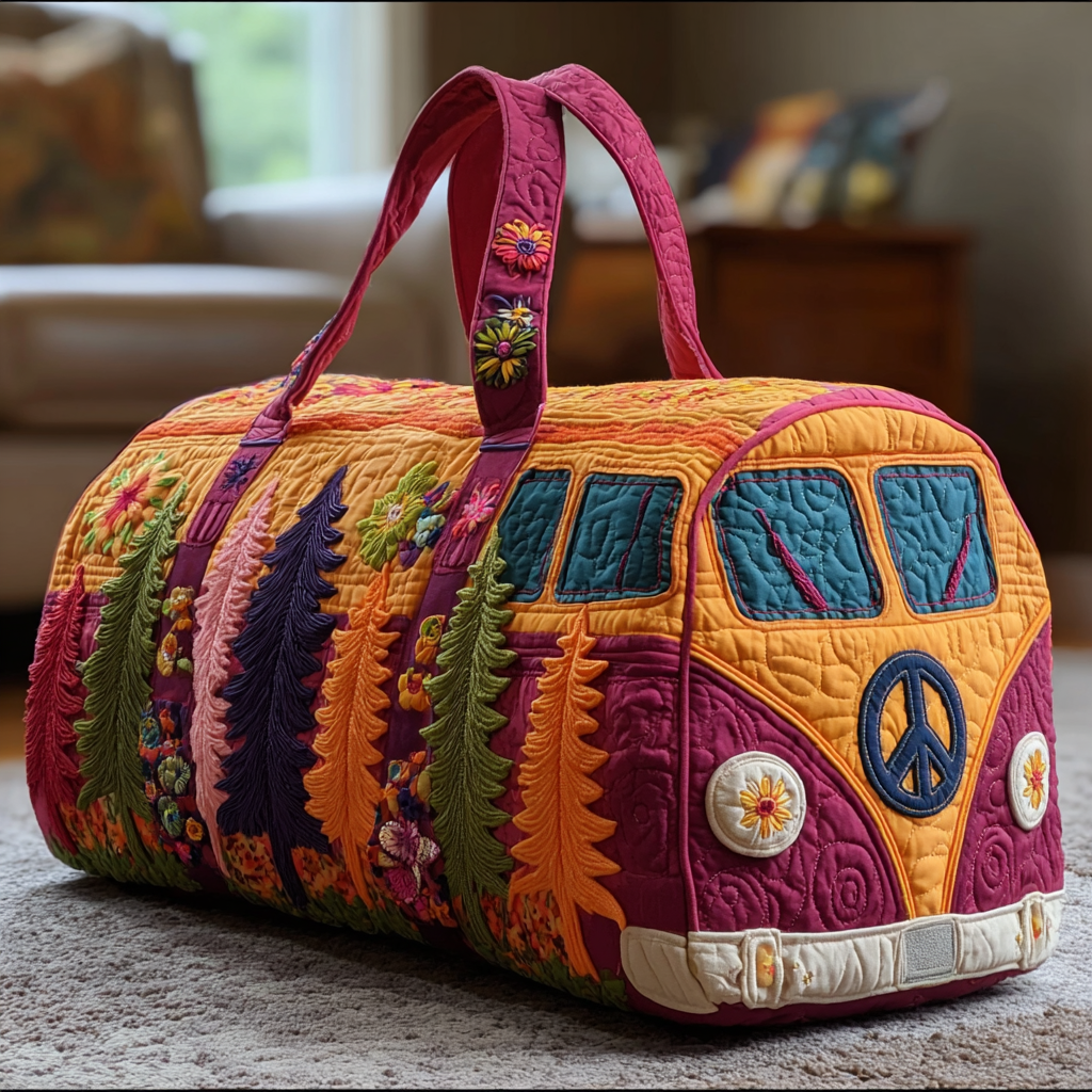 Borsa da viaggio trapuntata con viaggio fiorito