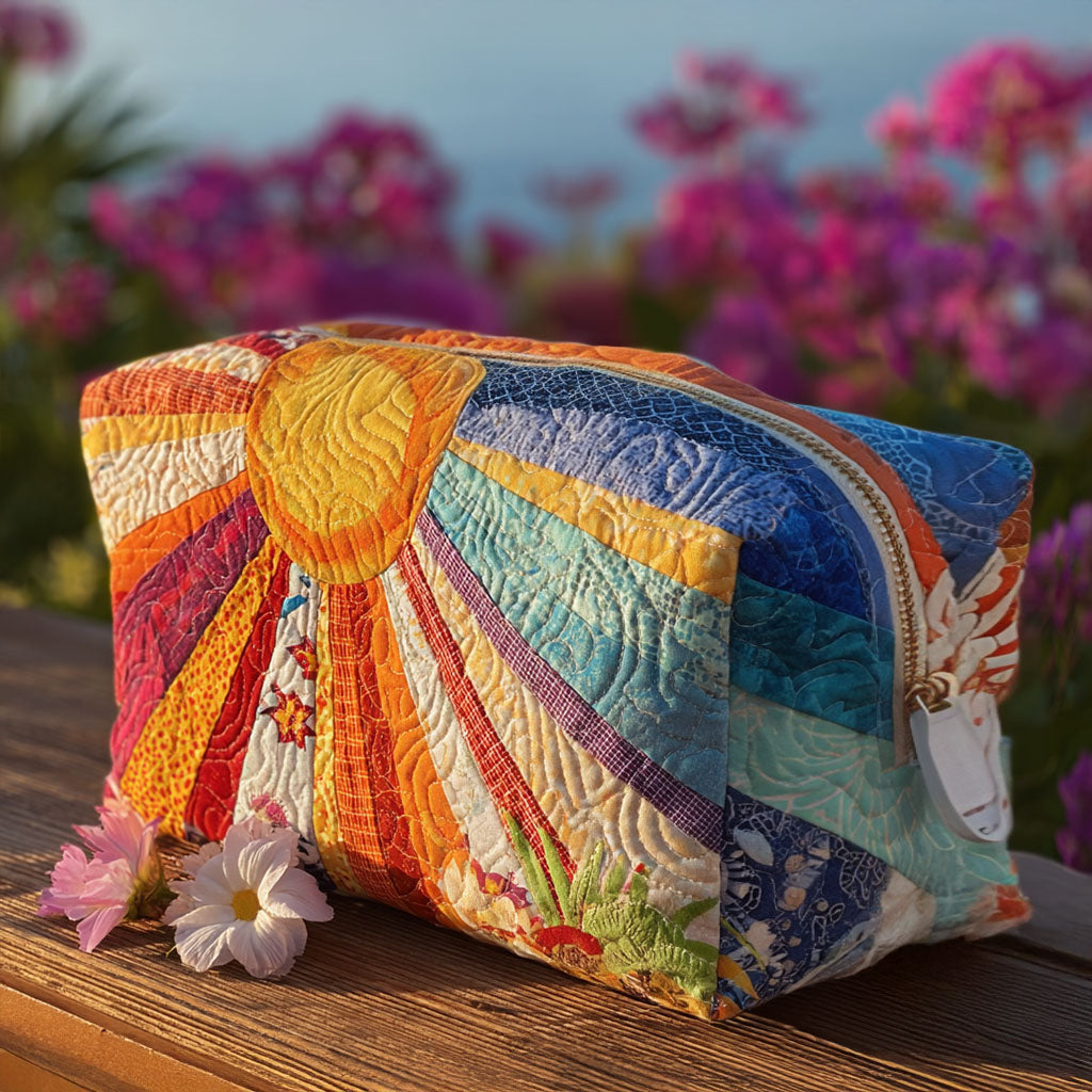Beauty case trapuntato con raggi boho