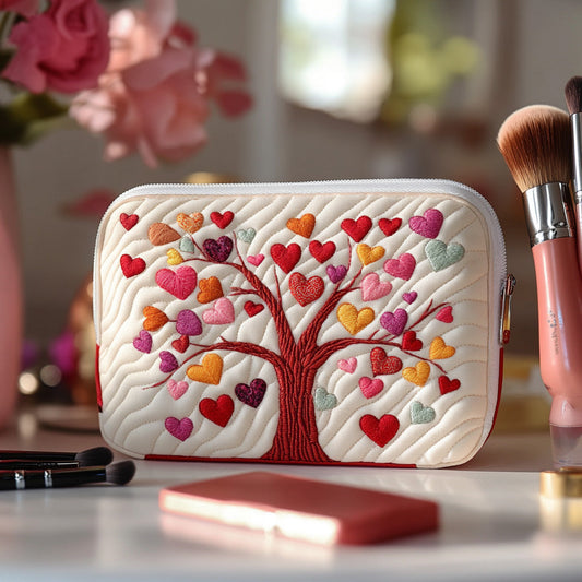 Beauty case trapuntato con albero della vita
