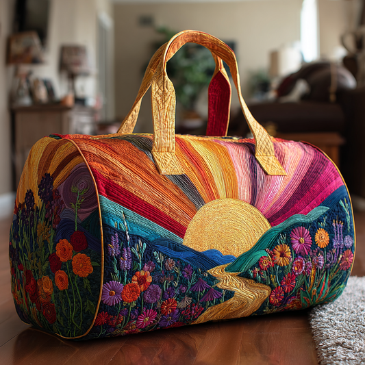 Borsa da viaggio trapuntata con fantasia alba luminosa