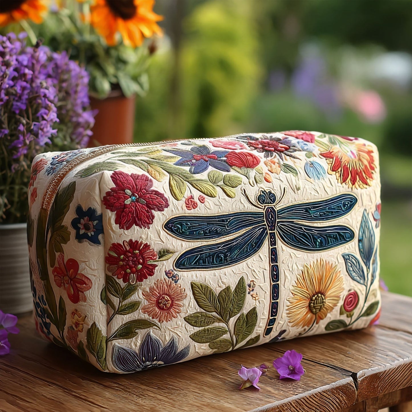 Beauty case trapuntato con ape simpatica