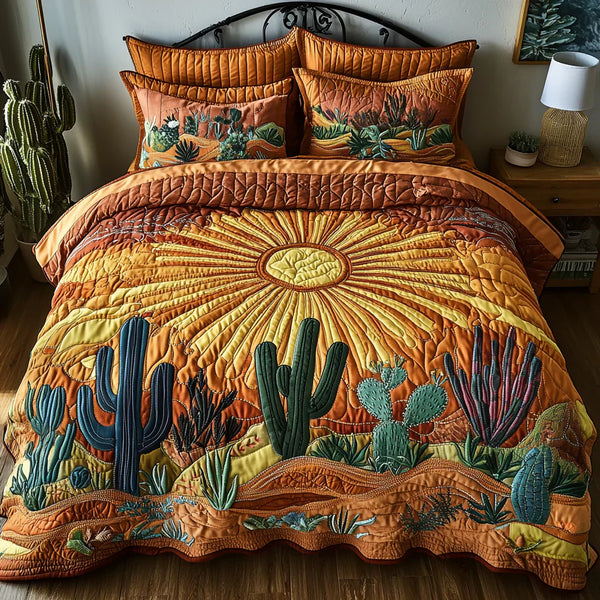 Set di biancheria da letto trapuntata in 3 pezzi - Alba sui Cactus