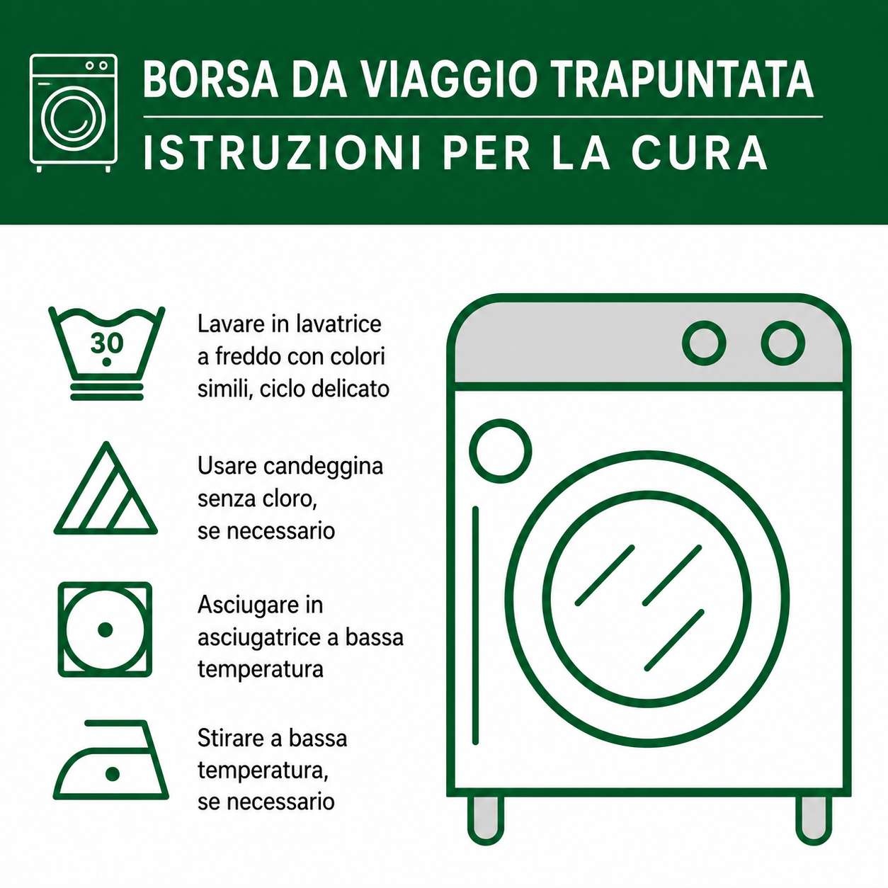 Borsa da viaggio trapuntata con bosco rustico