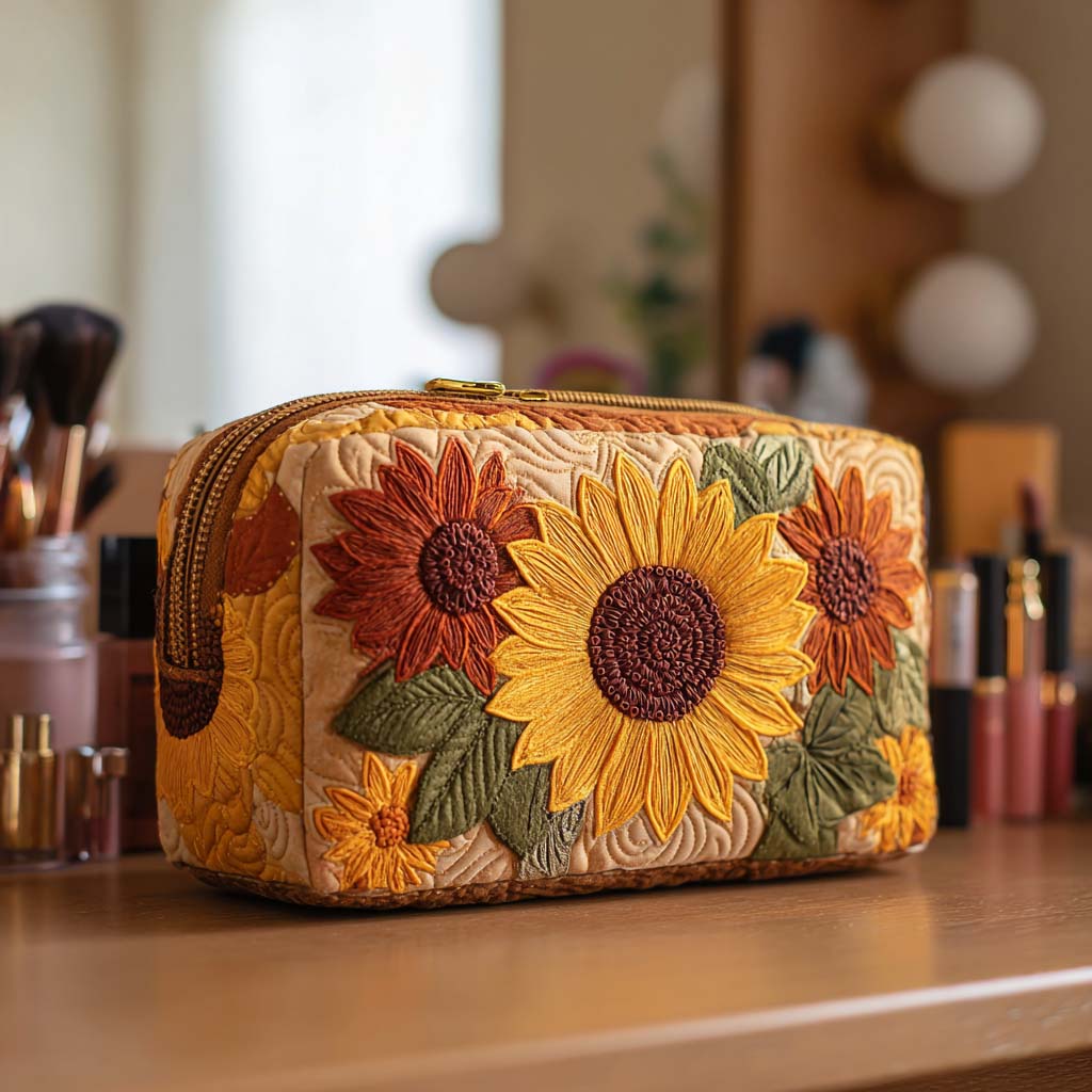 Beauty case trapuntato con dettaglio allegro
