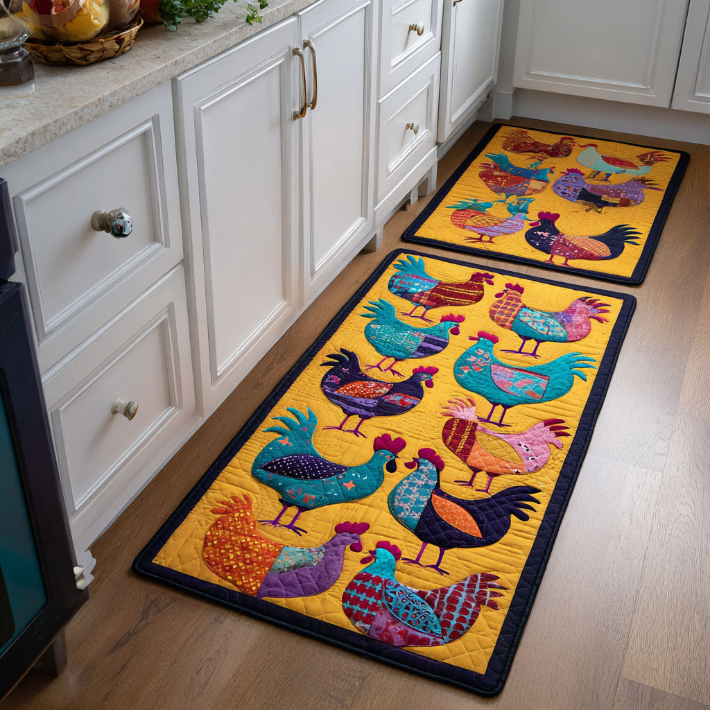 Tappeto da cucina antiscivolo con galline decorative
