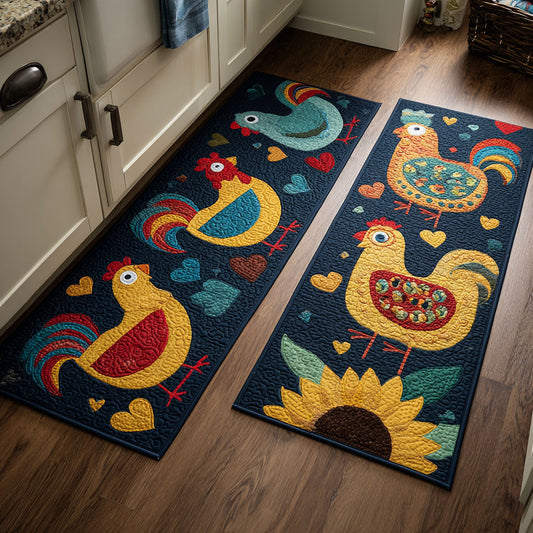 Tappeto da cucina antiscivolo con galline decorative