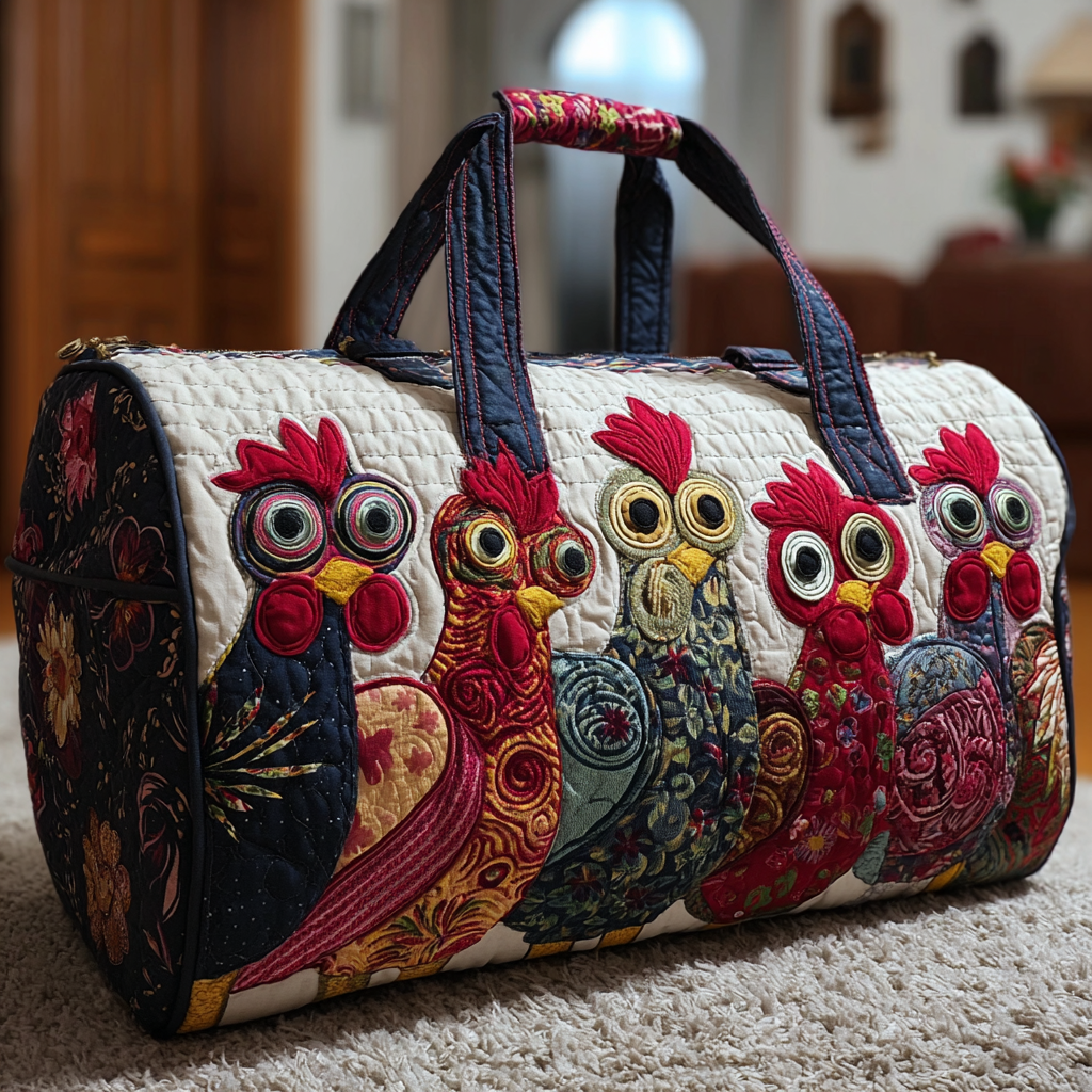 Borsa da viaggio imbottita con galline country
