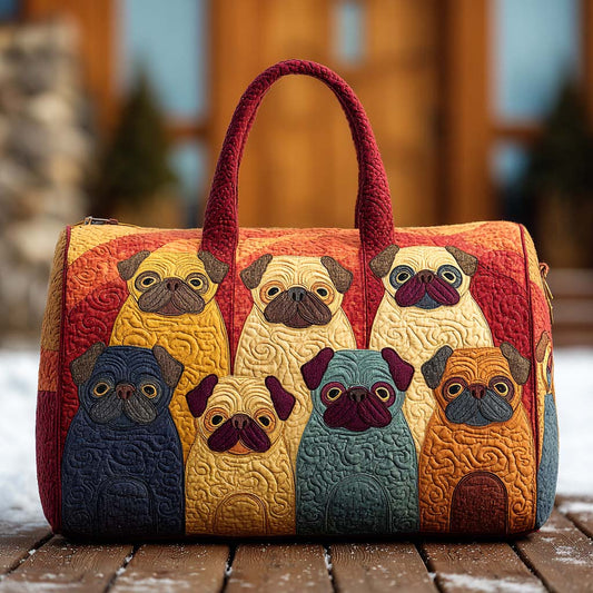 Borsa a tracolla trapuntata con carlino paffuto
