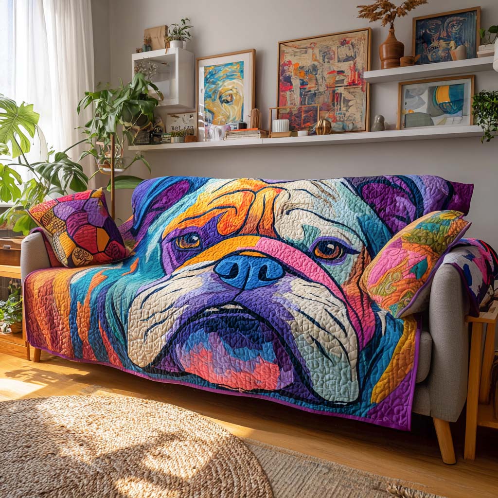 Copridivano trapuntato con Bulldog