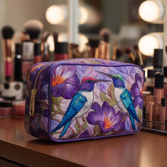 Beauty case trapuntato con ali colorate