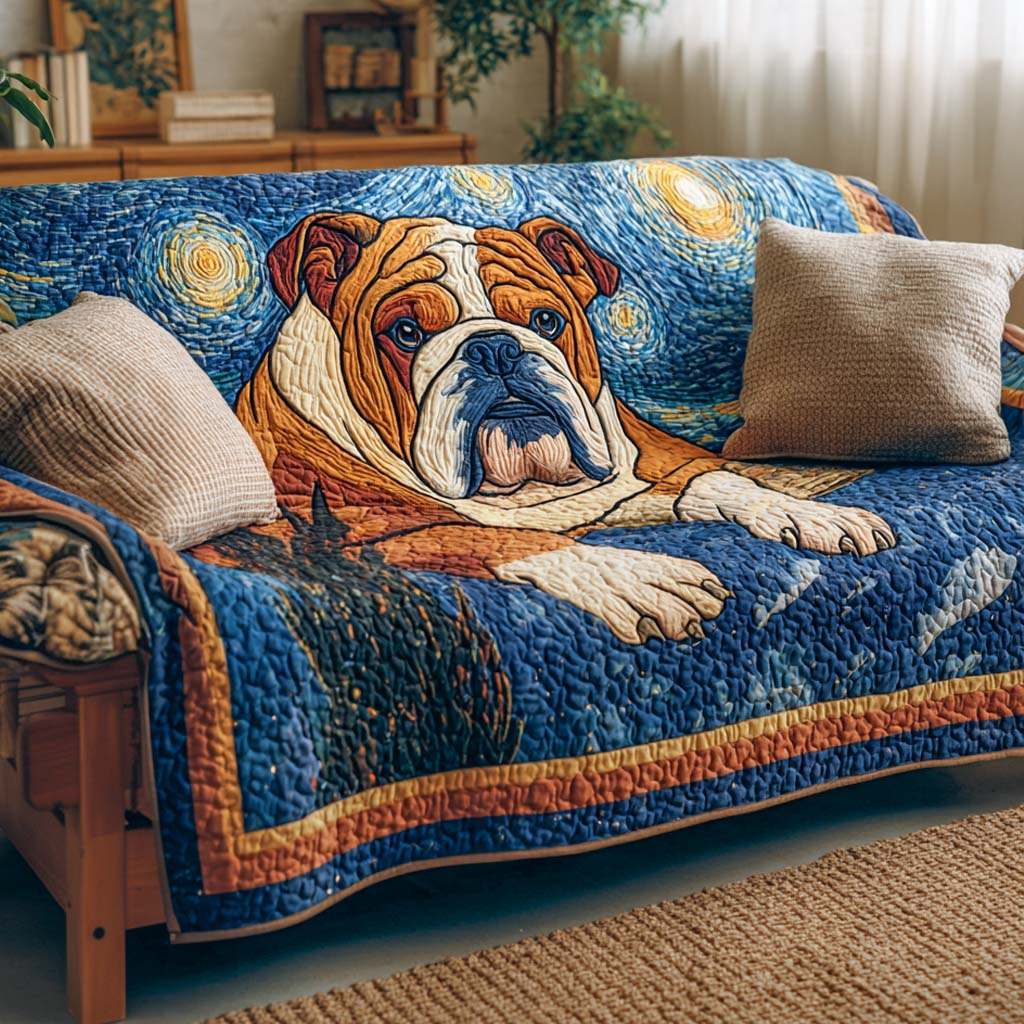Copridivano trapuntato con Bulldog