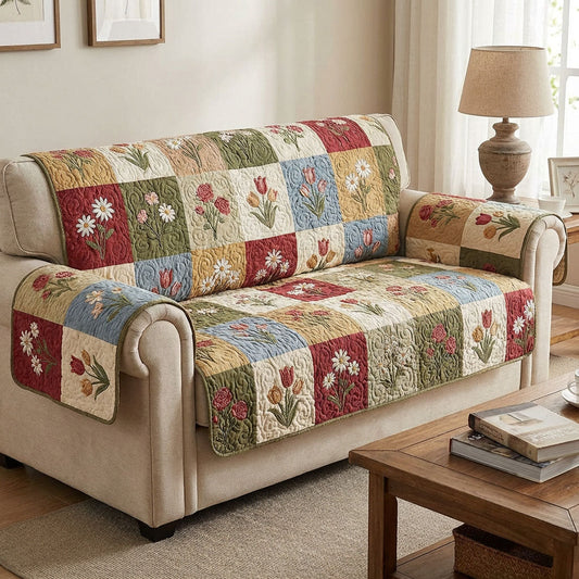 Copridivano trapuntato patchwork cottage
