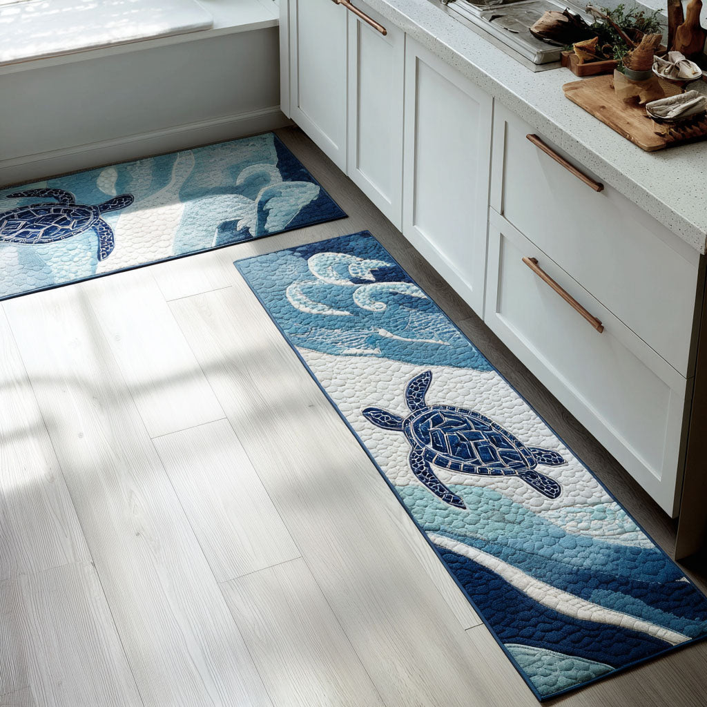 Tappeto da cucina antiscivolo con mare blu profondo