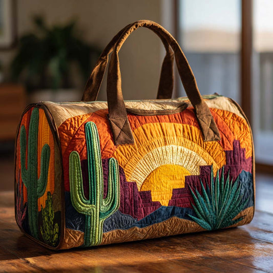 Borsa da viaggio trapuntata con alba nel deserto