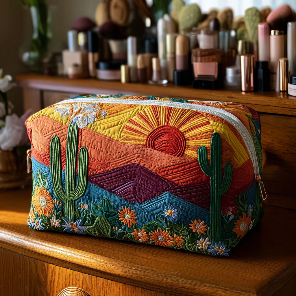 Beauty case trapuntato con sentieri del deserto