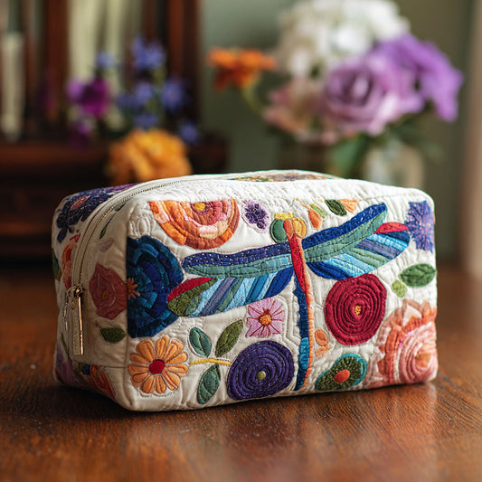 Beauty case trapuntato con volo colorato
