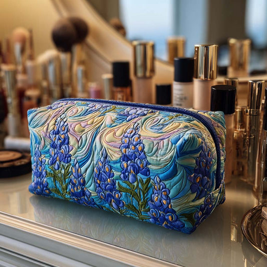 Beauty case trapuntato con motivo floreale