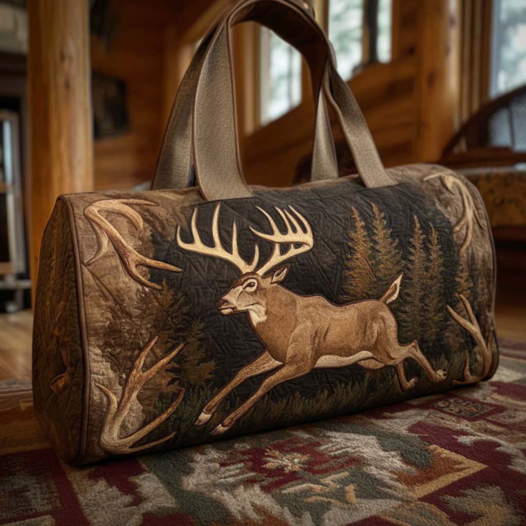 Borsa da viaggio trapuntata con cervo