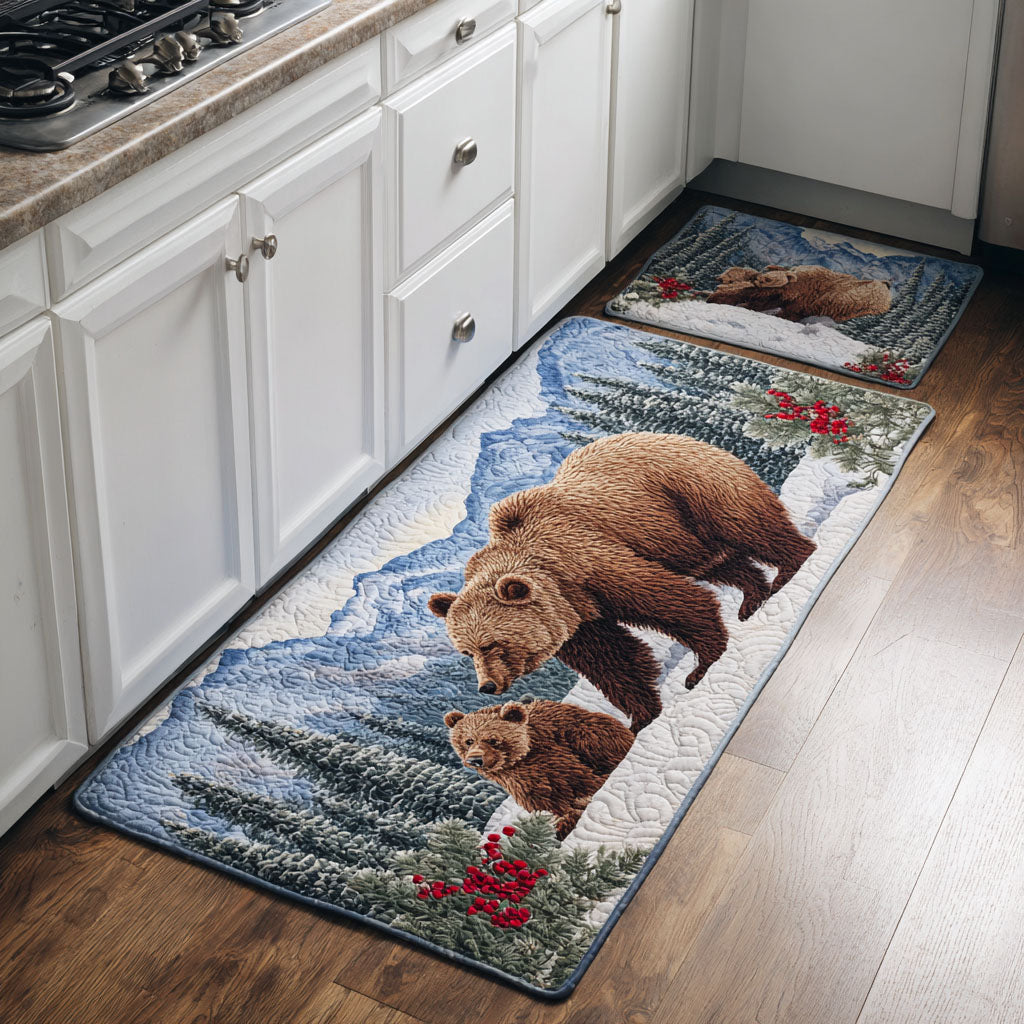 Tappeto da cucina antiscivolo con orso dorato