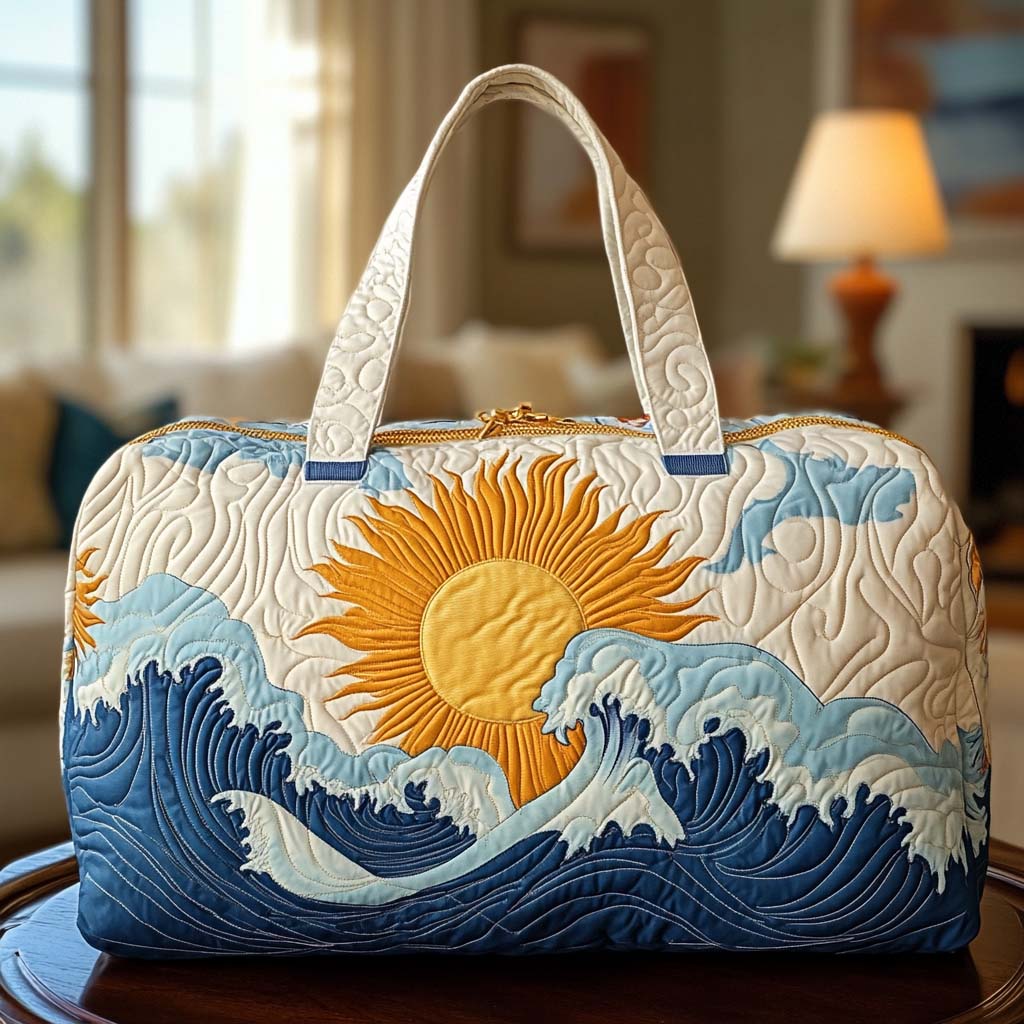 Borsa da viaggio trapuntata con orizzonte dorato