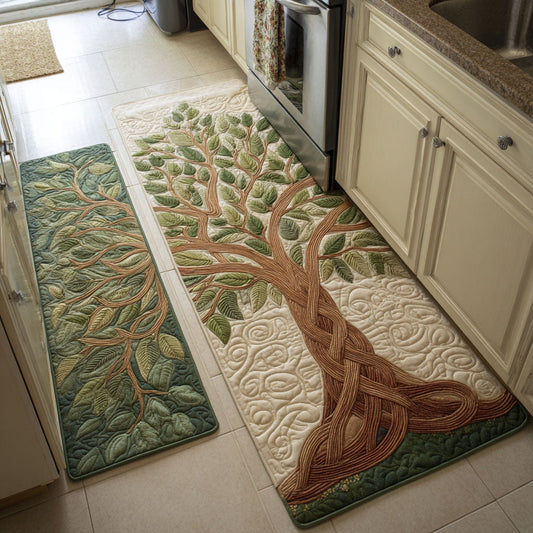 Tappeto da cucina antiscivolo con albero dorato