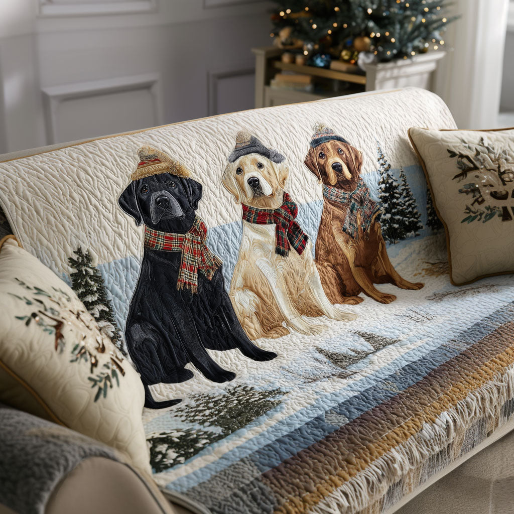 Copridivano trapuntato con Labrador Retriever