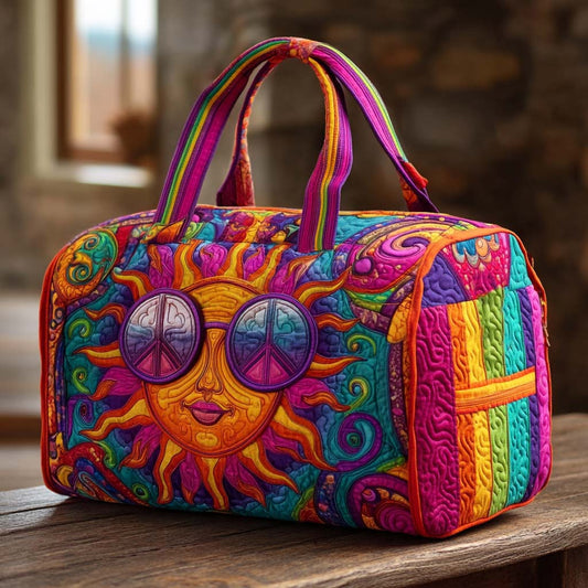 Borsa da viaggio trapuntata con sole hippie