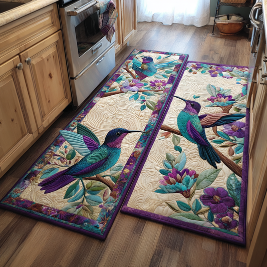 Tappeto da cucina antiscivolo con colibrì delicato