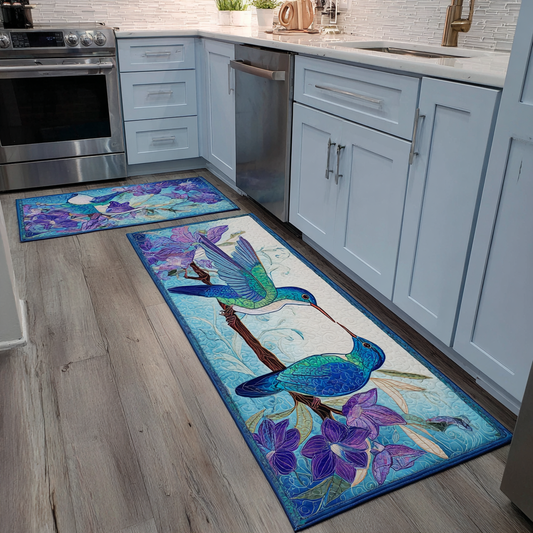 Tappeto da cucina antiscivolo con colibrì delicato