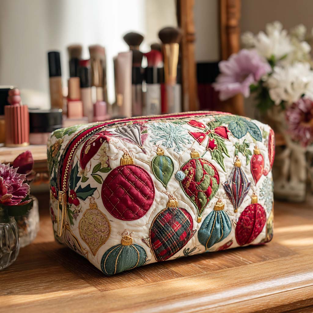 Beauty case trapuntato con dettaglio allegro