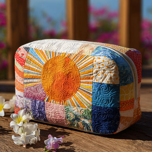 Beauty case trapuntato con sole delicato