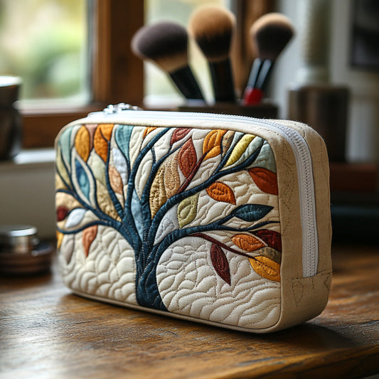 Beauty case trapuntato con albero della vita