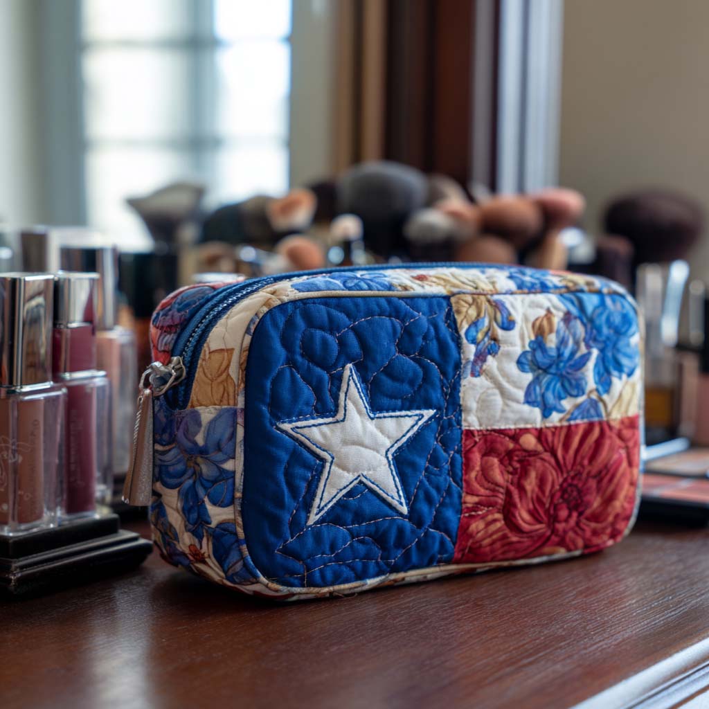 Beauty case trapuntato con stella solitaria