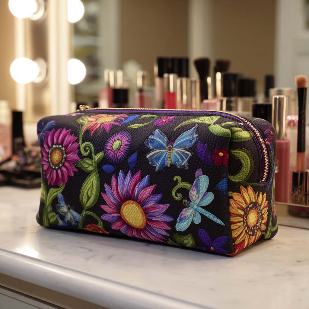 Beauty case trapuntato con luce del mattino