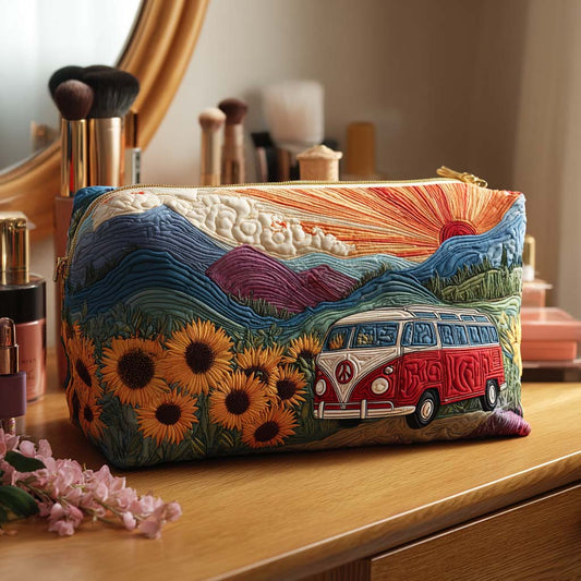 Beauty case trapuntato con viaggio nella natura