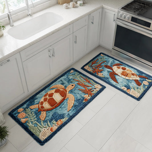 Tappeto da cucina antiscivolo con onde e mare aperto