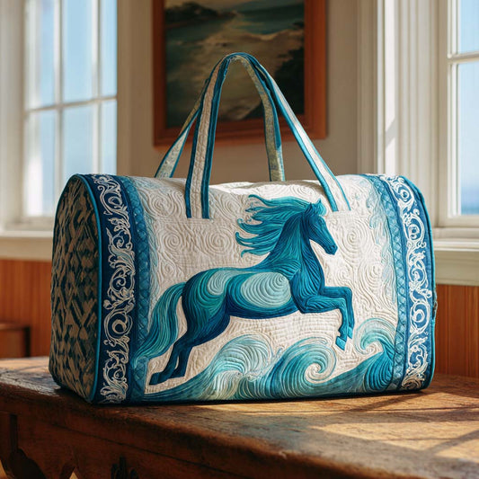Borsa da viaggio imbottita con cavallo e onde