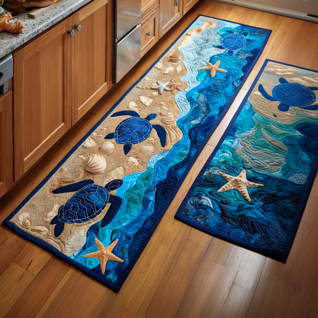 Tappeto da cucina antiscivolo con atmosfera oceanica elegante