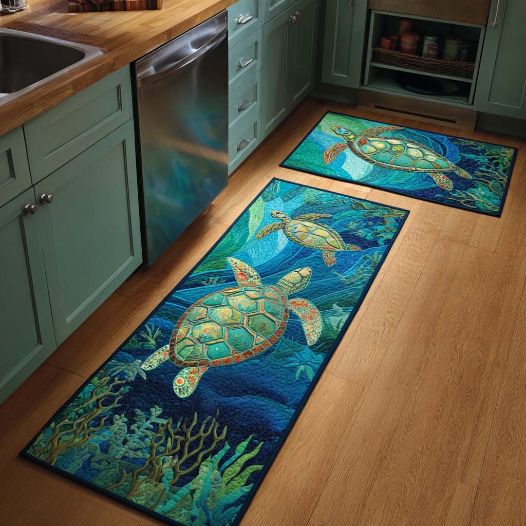 Tappeto da cucina antiscivolo con atmosfera oceanica