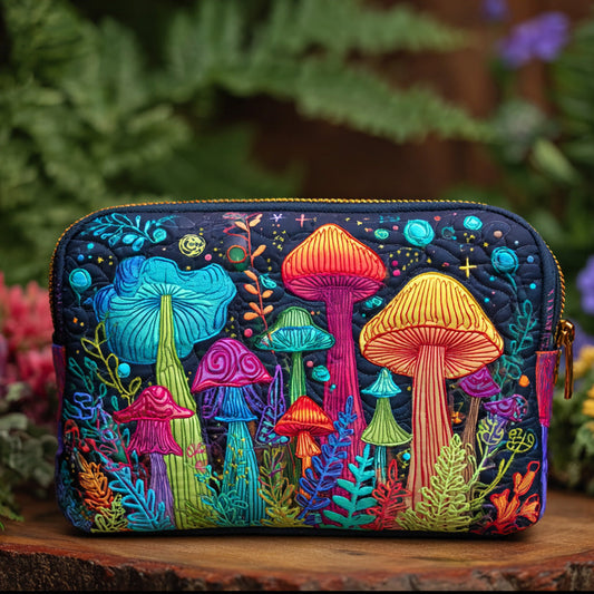 Beauty case trapuntato con fungo della pace