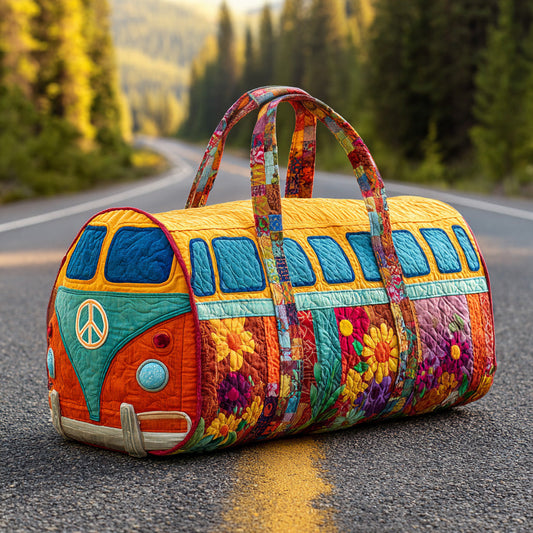 Borsa da viaggio trapuntata con furgoncino della pace