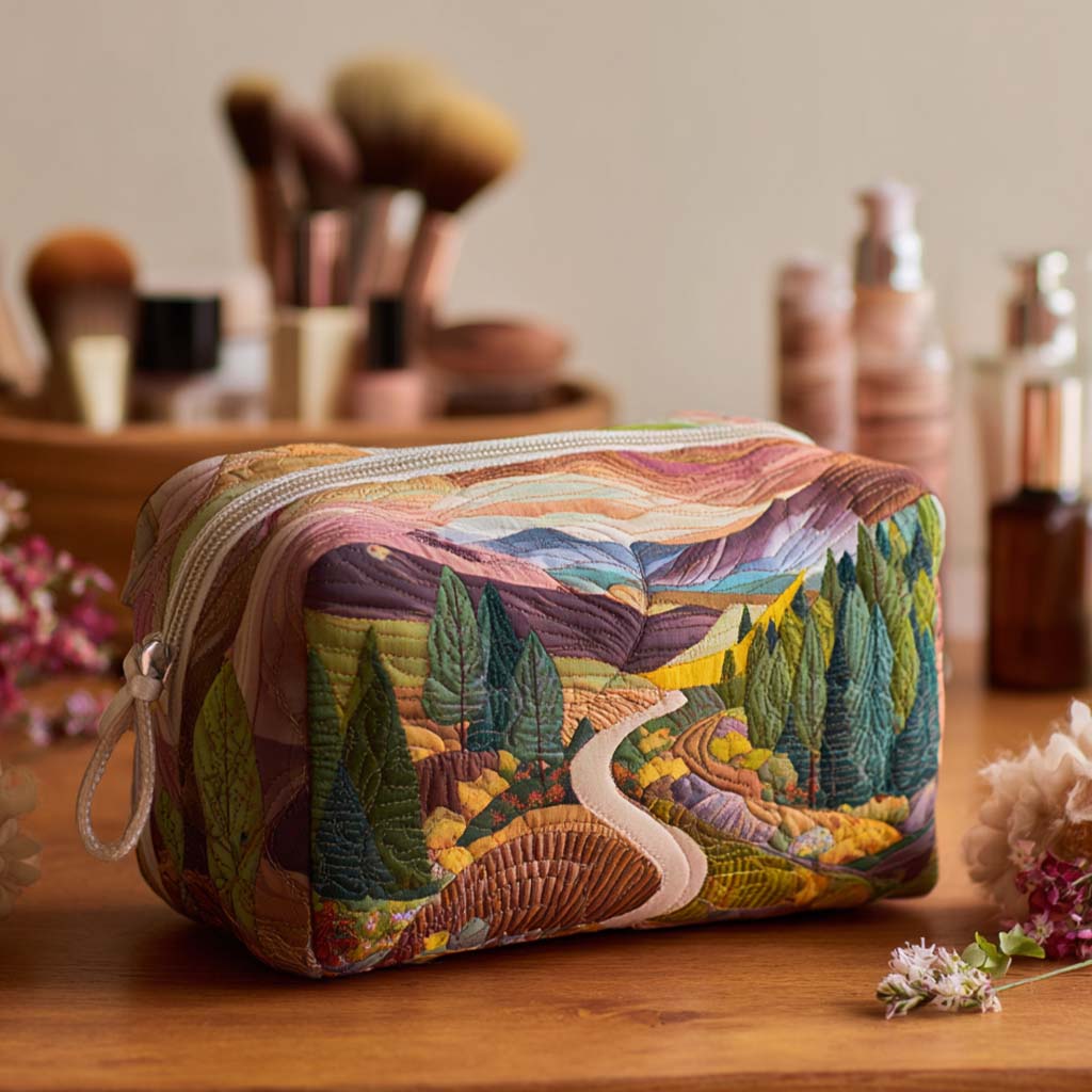 Beauty case trapuntato con valle della pace