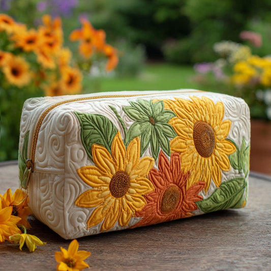 Beauty case trapuntato con petali sognanti