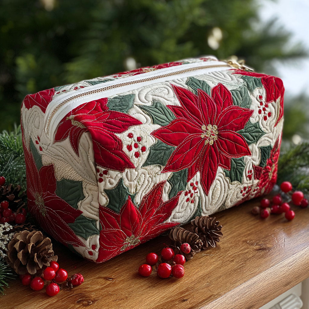 Beauty case trapuntato con stella di Natale