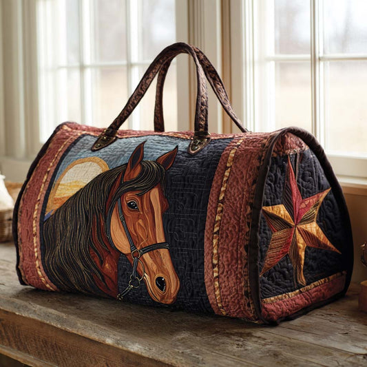 Borsa da viaggio trapuntata con cavallo di prateria