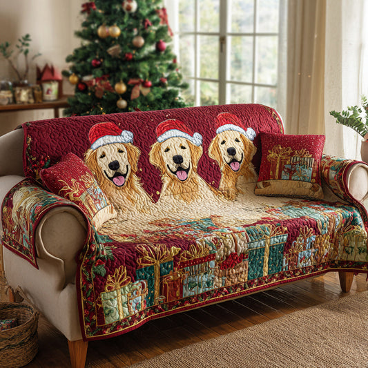 Copridivano trapuntato con Golden Retriever