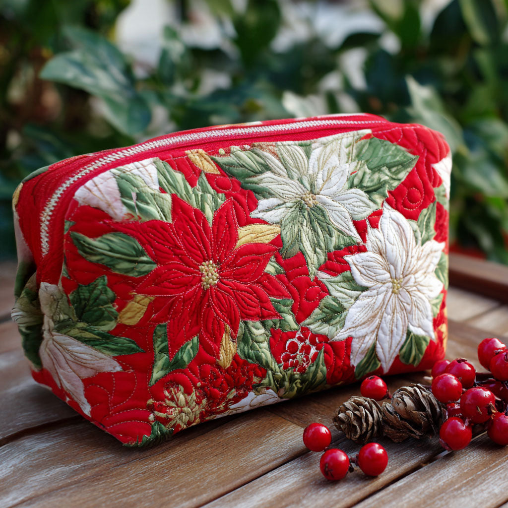 Beauty case trapuntato con petalo luminoso